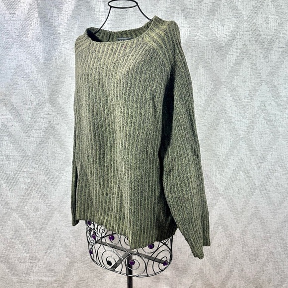 Vintage Salvatore Ferragamo olive green wool blend sweater size L - Picture 6 of 7